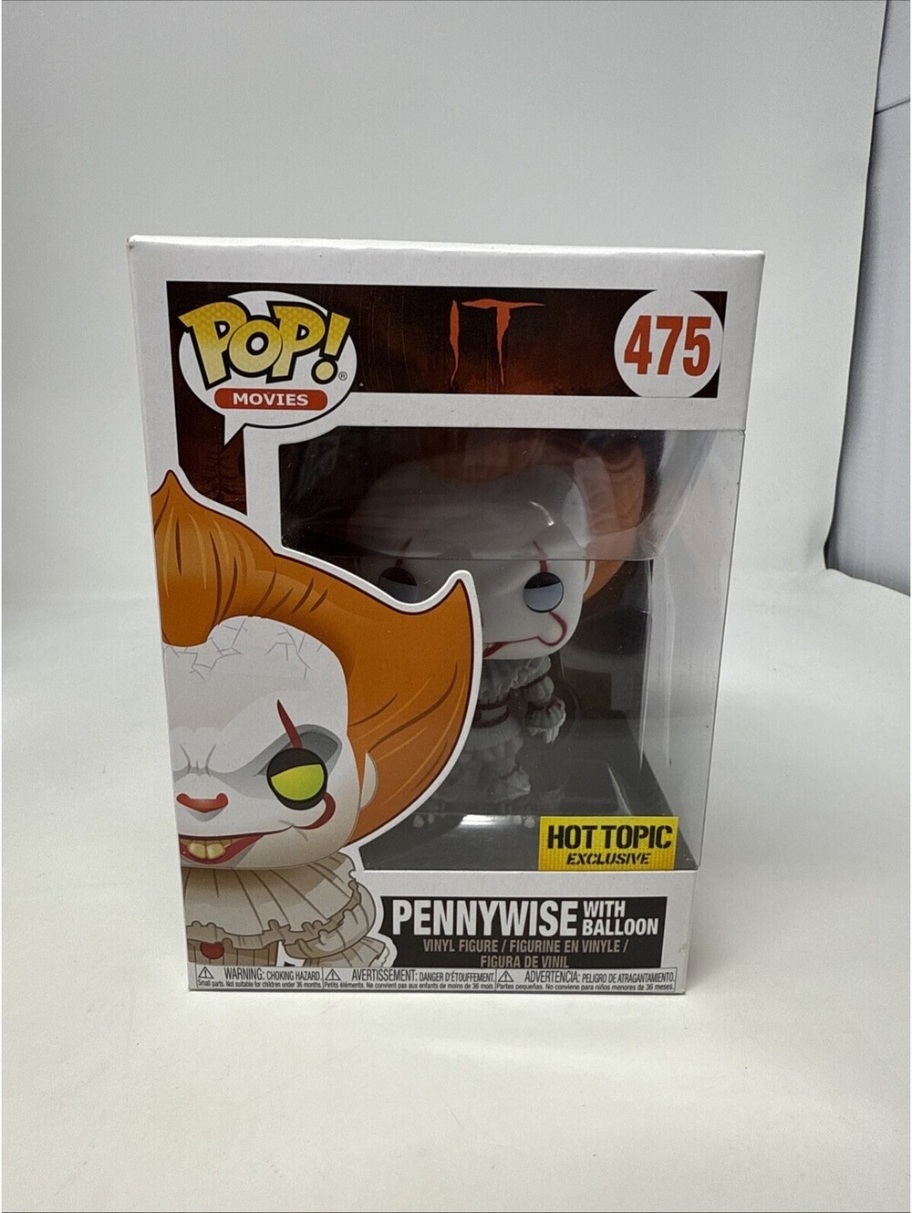 Funko Pop! Movies IT Pennywise w/ Balloon 475 Hot Topic Exclusive Vinyl Figure